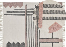 MURADIYE - Laagpolig vloerkleed - Beige - 160 x 230 cm - Katoen