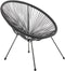 Juskys Ostana - Balkonset - 3-delig - 2 fauteuils en tafel - Zwart