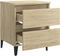 vidaXL - Nachtkastje - 40x35x50 - cm - bewerkt - hout - sonoma - eikenkleurig