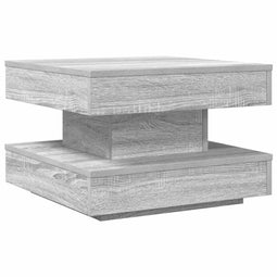 vidaXL - Salontafel - 360 - graden - draaibaar - 50x50x34,5cm - grijs - sonoma - eiken