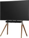 One For All WM 7481 - Vloerstandaard - Geschikt voor 32-65 inch TV's - Inclusief soundbar houder - Zilver met donkere houten poten