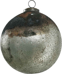 PTMD Eward Kerstbal - H13 x Ø12,5 cm - Glas - Zilver/koper