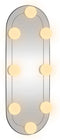 vidaXL - Wandspiegel - met - LED's - ovaal - 15x40 - cm - glas