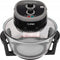 LUND Professional heteluchtoven 12 + 5L - Halogeen oven - 1400W - 9-delige accessoires set - Zwart Grijs