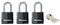 MasterLock M115EURTRILF - Hangsloten - 3 stuks - Gelijksluitend - 49mm - 8mm