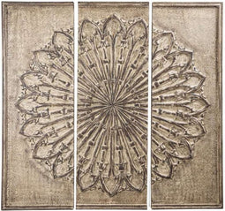 PTMD Casa Wandpaneel - 180 x 6 x 180 cm - MDF - Bruin - Set van 3