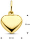 Marie Celeste - Hanger hart 8.5x8.5mm - Geelgoud