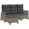 vidaXL - Verstelbare - tuinbank - met - kussens - L-vormig - poly - rattan - grijs