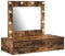 vidaXL - Wandkaptafel - met - LED - Verlichting - in - Rook - Eik