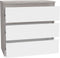 Ladekast CHELSEA 3 Laden - Kleur wit/licht beton - B 77,2 x D 42 x H 79,9 cm