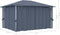 vidaXL - Prieel - met - gordijn - 400x300 - cm - aluminium - antraciet