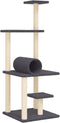 vidaXL - Kattenmeubel - met - sisal - krabpalen - 136 - cm - donkergrijs