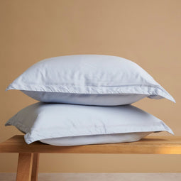 Coco & Cici - Tencel Twill Kussensloop 70 x 60 cm - Kussenhoes - Lichtblauw - Lyocell - Extra Zacht - 3 cm Volant