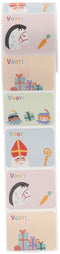 Folat - Naamstickers cadeau Sint en Pieten (50 stuks) - Welkom Sinterklaas - Sinterklaas versiering - Sinterklaas intocht - Sinterklaas en Piet -sinterklaas Cadeautjes