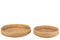 J-Line schaal Rond - rotan - naturel - 2 stuks
