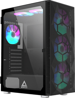 Montech X3 Mesh - PC Gaming Behuizing - 3x 140mm Ventilatoren - Zwart