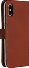 Selencia iPhone Xs - Echt Lederen Bookcase - 3 Pashouders - Lichtbruin