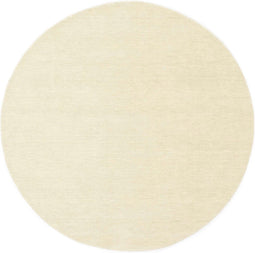 Vloerkleed MOMO Rugs Panorama Uni Rond White Vloerkleed - 200 rond - Rond - Laagpolig,Rond Tapijt - Klassiek - Beige