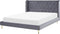 FORBACH - Tweepersoonsbed - Grijs - 180 x 200 cm - Fluweel