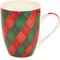Kerstmokken in cadeau verpakking - 6 soorten - 1 stuks - Nuvole di Stoffa ruit met roze
