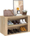 vidaXL - Schoenenrek - 75x35x45 - cm - bewerkt - hout - sonoma - eikenkleurig
