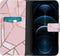 iMoshion Hoesje Geschikt voor iPhone 12 / 12 Pro Hoesje Met Pasjeshouder - iMoshion Design Softcase Bookcase - Goud / Roze / Pink Graphic