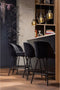BePureHome Vogue Barstoel - Velvet - Zwart - 89x50x55