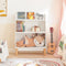 SoBuy KMB47-W - Kinderboekenrek - 3 Opbergvakken - Wit