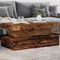 vidaXL - Salontafel - met - LED-verlichting - 90x50x40 - cm - oud - houtkleurig