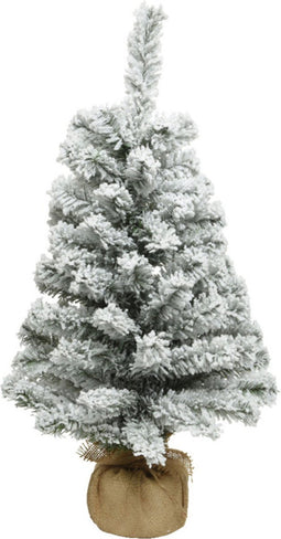 Everlands kunst kerstboom - H60 cm - met sneeuw - kunstboom - jute zak - Imperial snowy