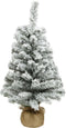 Everlands kunst kerstboom - H60 cm - met sneeuw - kunstboom - jute zak - Imperial snowy