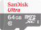 SanDisk Ultra - microSDXC UHS-I - 64GB - Klasse 10