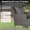 Coast 3-Delige Tuinset - Handgeweven PE-rotan - Tafel met gehard glazen blad - Grijsmix