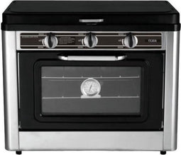 Gecombineerde oven/fornuis met 2 campingbranders - INCASA - 016463