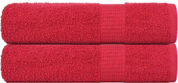 vidaXL - Handdoeken - 2 - st - 50x100 - cm - 360 - g/m² - 100% - katoen - rood