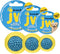 JW Grass ball – Hondenspeelgoed - Hondenbal – Vanille geur – Medium – Duurzaam rubber - Geel/Blauw - ø 7 cm