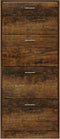 vidaXL - Schoenenkast - 63x24x147 - cm - bewerkt - hout - gerookt - eikenkleurig