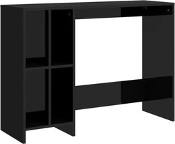 vidaXL - Bureau - 102,5x35x75 - cm - bewerkt - hout - hoogglans - zwart