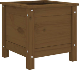 vidaXL - Plantenbak - 40x40x39 - cm - massief - grenenhout - honingbruin