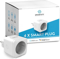 Smartify Slimme Stekker - Smart Plug - Energiemeter & Timer - 4-pack (4 stuks)