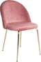 House Nordic Geneve Eetkamerstoel Velvet - Roze Messing - Set van 2