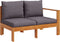 vidaXL - Tuinbank - met - 1 - armleuning - 2-zits - massief - acaciahout