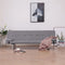 vidaXL - Slaapbank - met - twee - kussens - polyester - lichtgrijs