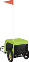 vidaXL - Hondenfietstrailer - oxford - stof - en - ijzer - groen - en - zwart