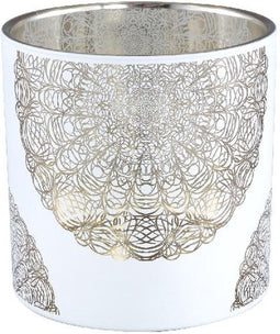 PTMD Windlicht Simella - 15x15x15 cm - Glas - Wit