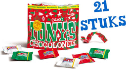Tony's Chocolonely Tiny Tony's Chocolade Kerst Uitdeelzak - 20 Mini Chocolaatjes in 3 Smaken - 21 x 180 Gram - Belgische Fairtrade Chocolade