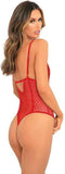 Rene Rofe Lingerie Bodysuit -M/L- DOWN TO FLAUNT Rood