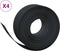 vidaXL - Tuinranden - 4 - st - 10 - m - 20 - cm - polyetheen - zwart