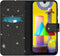 iMoshion Hoesje Geschikt voor Samsung Galaxy M31 Hoesje Met Pasjeshouder - iMoshion Design Softcase Bookcase - Meerkleurig / Stars Gold