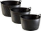 3x stuks zwarte wasmanden/flexibele emmers 55 liter - Opbergmanden - Draagmanden 53 cm